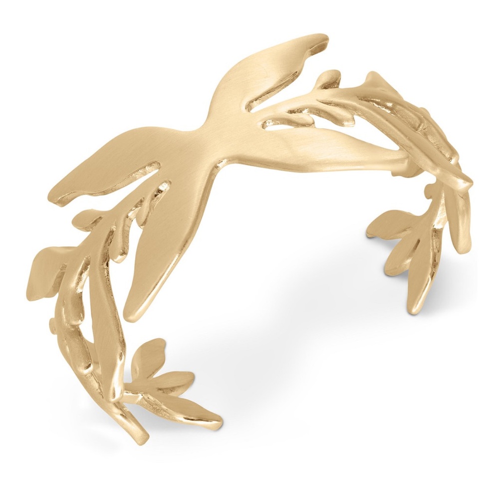 Lucky Brand Gold-Tone Organic Leaf Cuff Bracelet